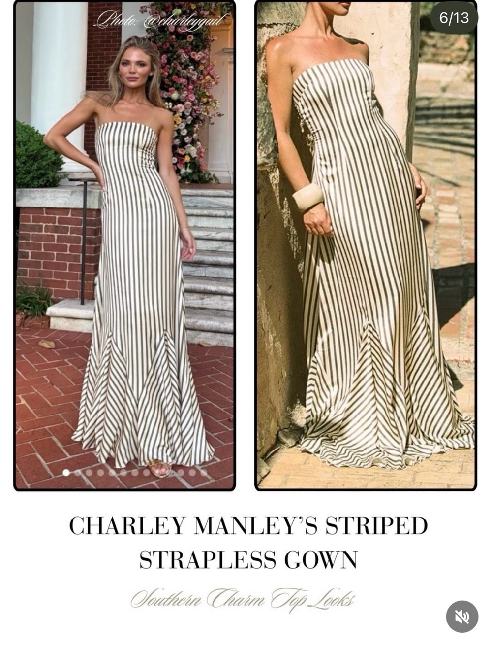 PrettyLittleThing Ivory and Black Striped Strapless Maxi Dress